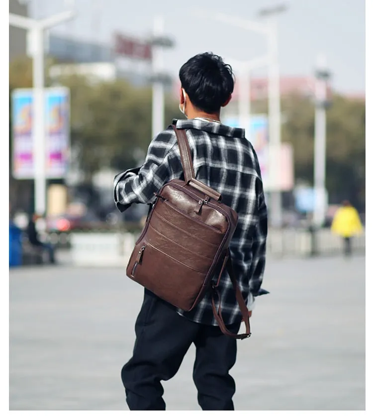 2019 New Casual Waterproof Leather Backpack for Travel
