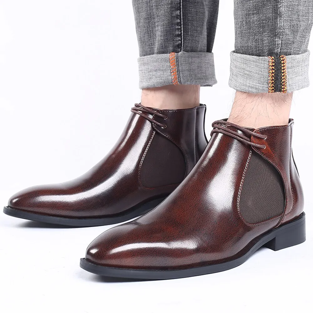 Angelo Ricci™ Business Elegant Leather Pointed Chukka Shoes