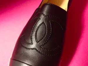 Chanel Slip-on Espadrilles, Black Leather: Miley Cyrus   Kendall Jenner