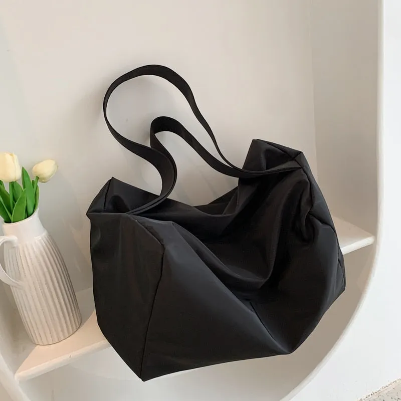 Christmas Gift Large Capacity Nylon Big Shoulder Bag for Women 2021 Fashion Summer Travel Trends Handbags Green Good Quality
