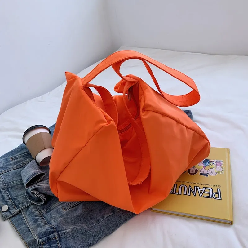 Christmas Gift Large Capacity Nylon Big Shoulder Bag for Women 2021 Fashion Summer Travel Trends Handbags Green Good Quality