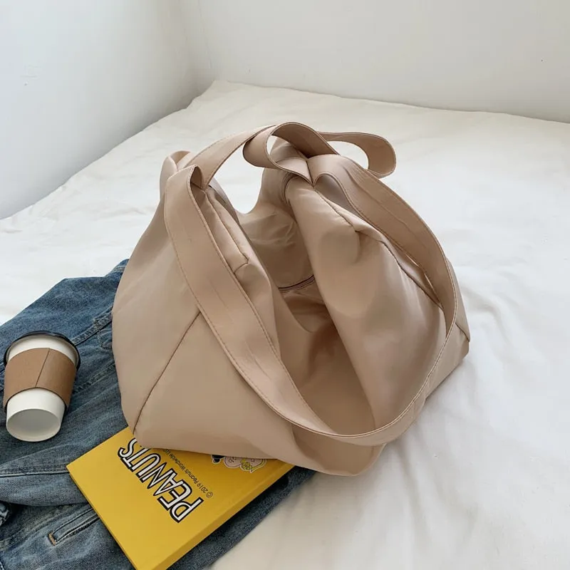 Christmas Gift Large Capacity Nylon Big Shoulder Bag for Women 2021 Fashion Summer Travel Trends Handbags Green Good Quality