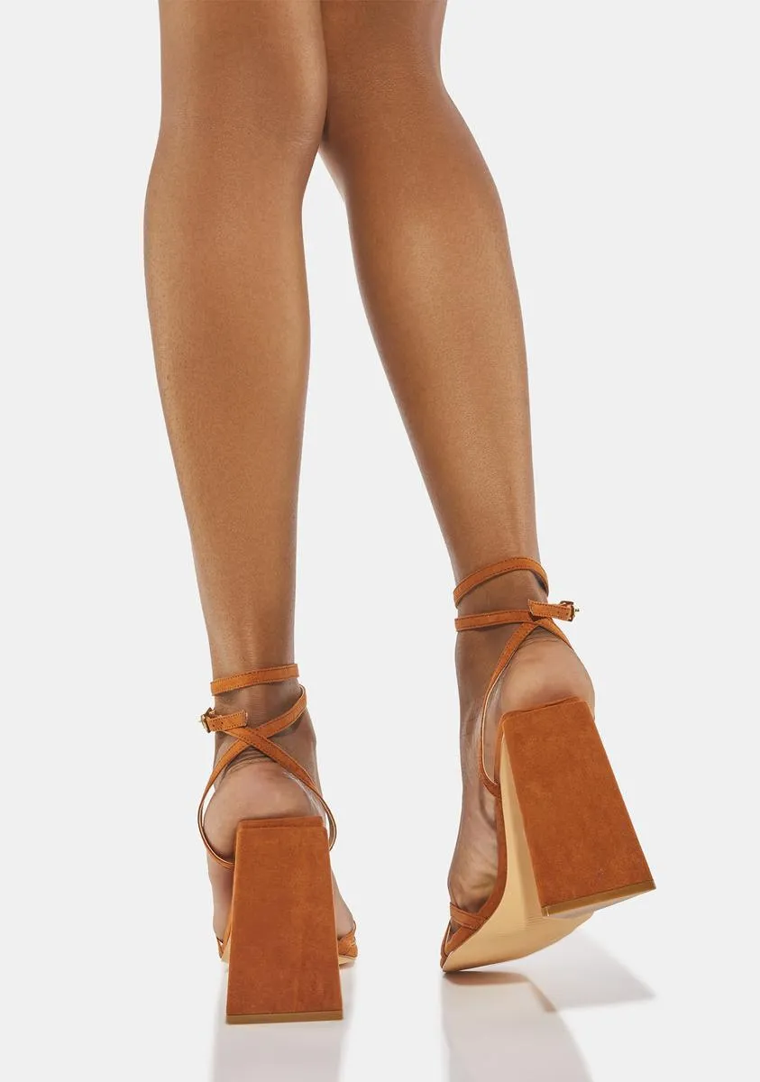 Cognac Naomi Block Heels