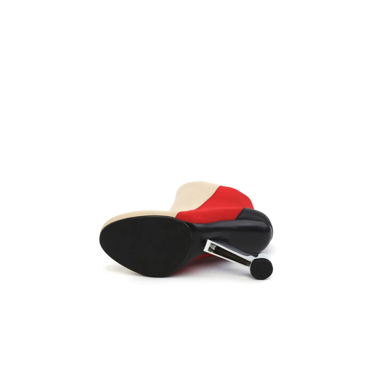 Color Block Leather Ankle Boots