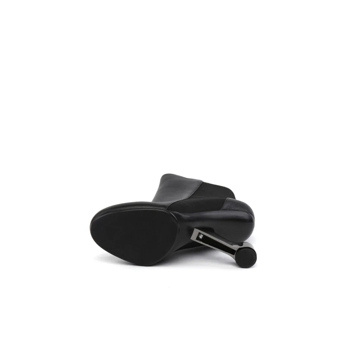 Color Block Leather Ankle Boots