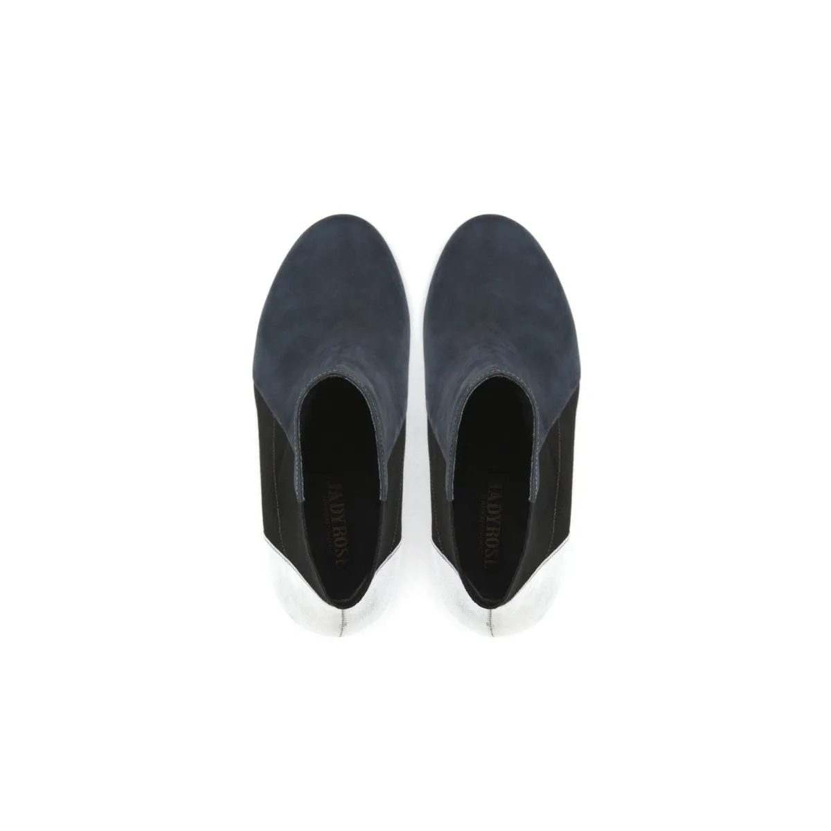 Color Block Leather Ankle Boots