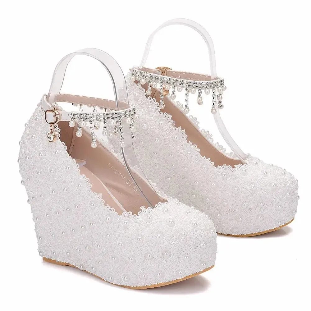Crystal Queen Platform Pump Heels