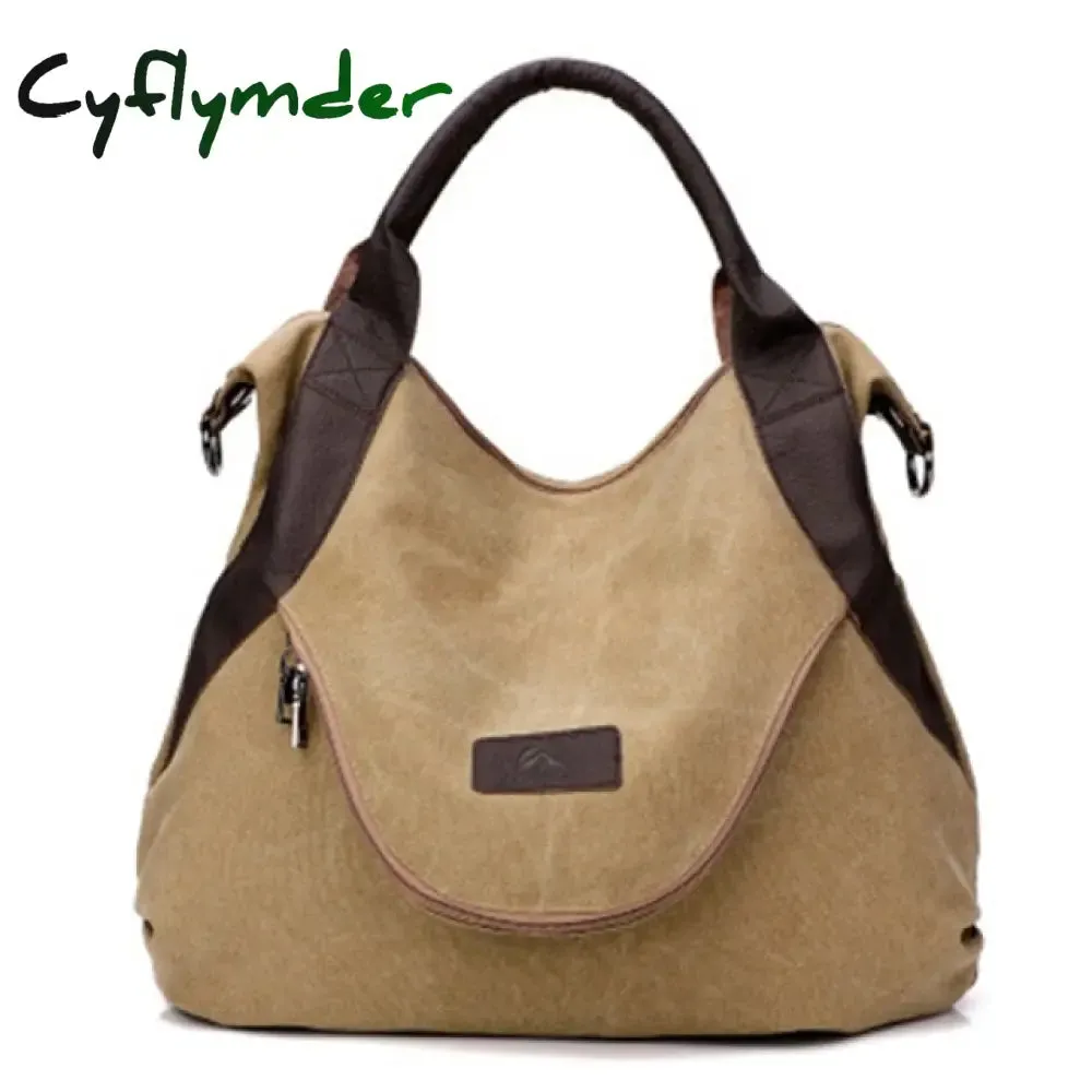 Cyflymder Large Pocket Casual Tote Women's Handbags Shoulder Handbags Canvas  Capacity Bags For Women Messenger Bags women bag