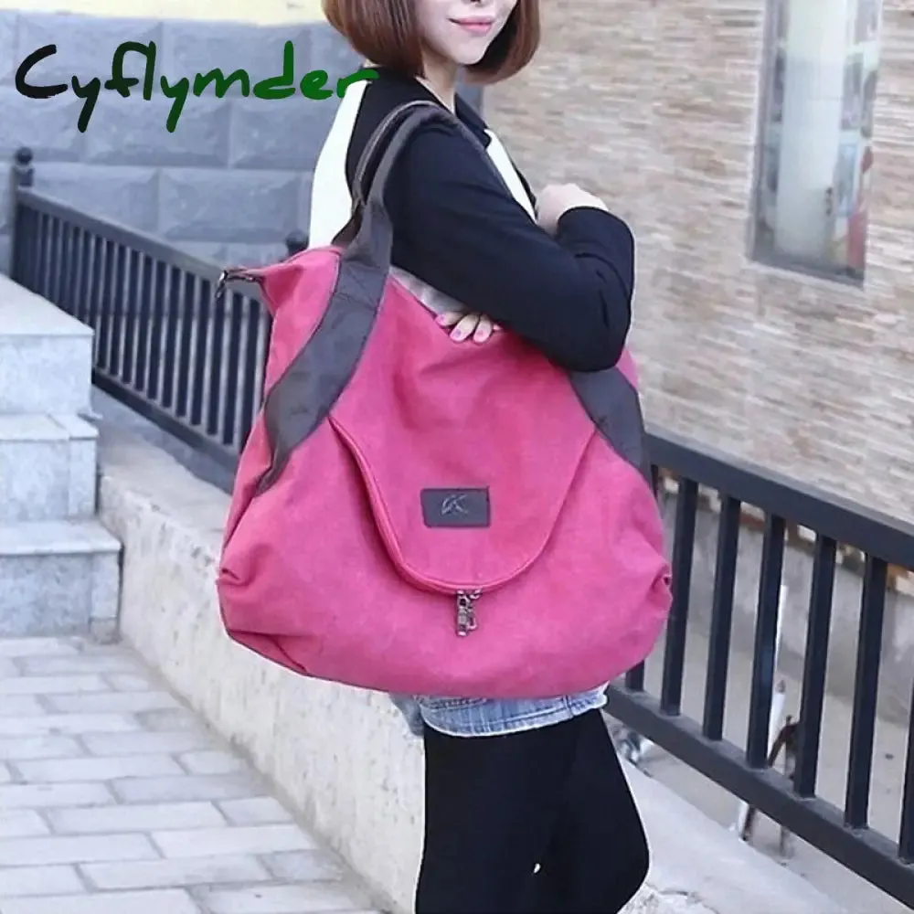 Cyflymder Large Pocket Casual Tote Women's Handbags Shoulder Handbags Canvas  Capacity Bags For Women Messenger Bags women bag