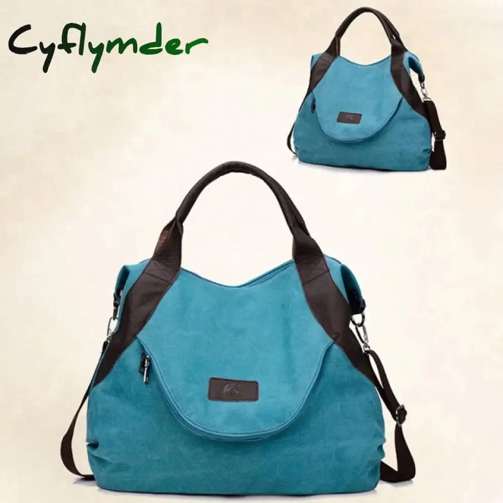 Cyflymder Large Pocket Casual Tote Women's Handbags Shoulder Handbags Canvas  Capacity Bags For Women Messenger Bags women bag
