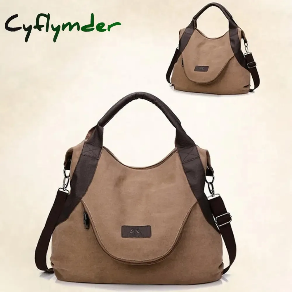 Cyflymder Large Pocket Casual Tote Women's Handbags Shoulder Handbags Canvas  Capacity Bags For Women Messenger Bags women bag