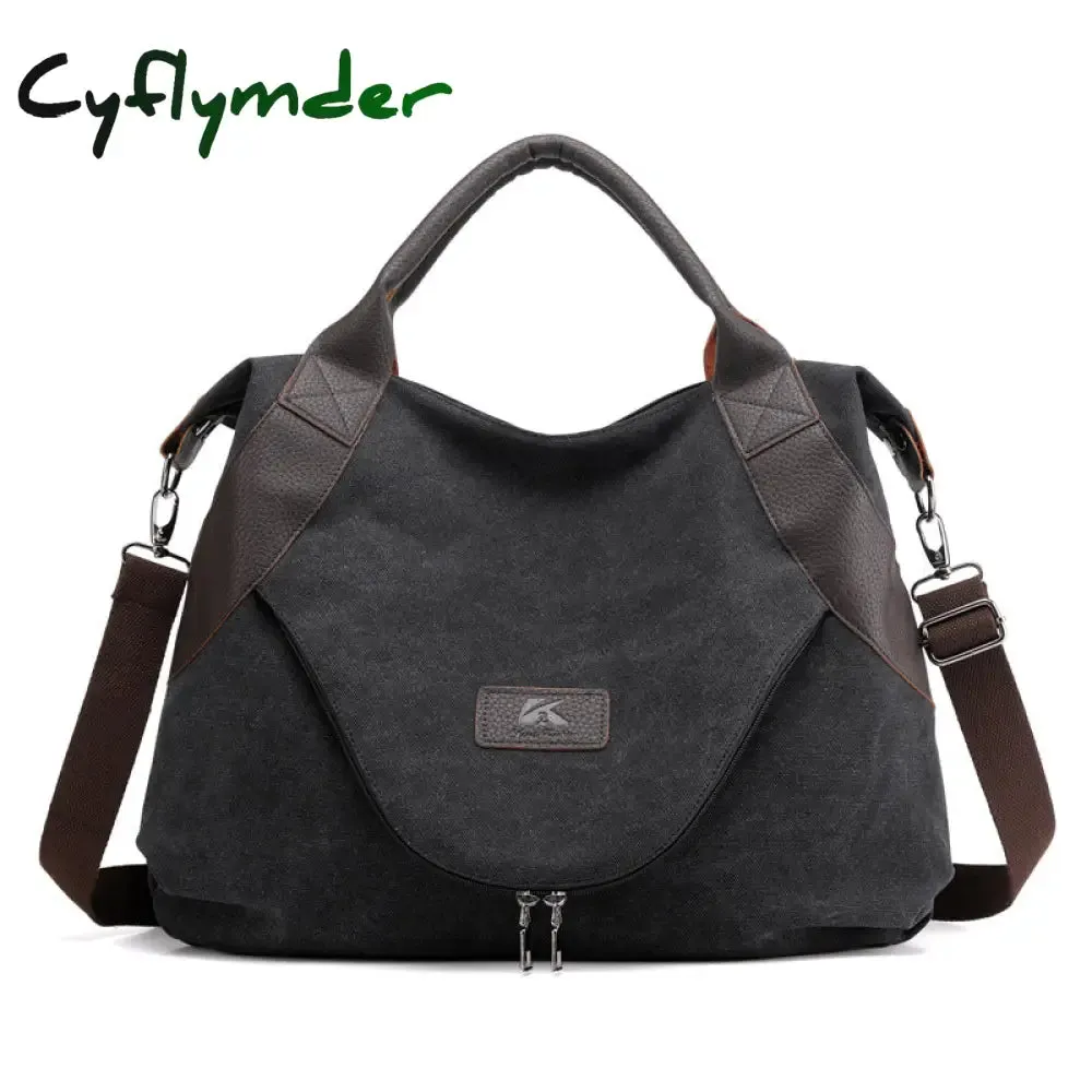 Cyflymder Large Pocket Casual Tote Women's Handbags Shoulder Handbags Canvas  Capacity Bags For Women Messenger Bags women bag