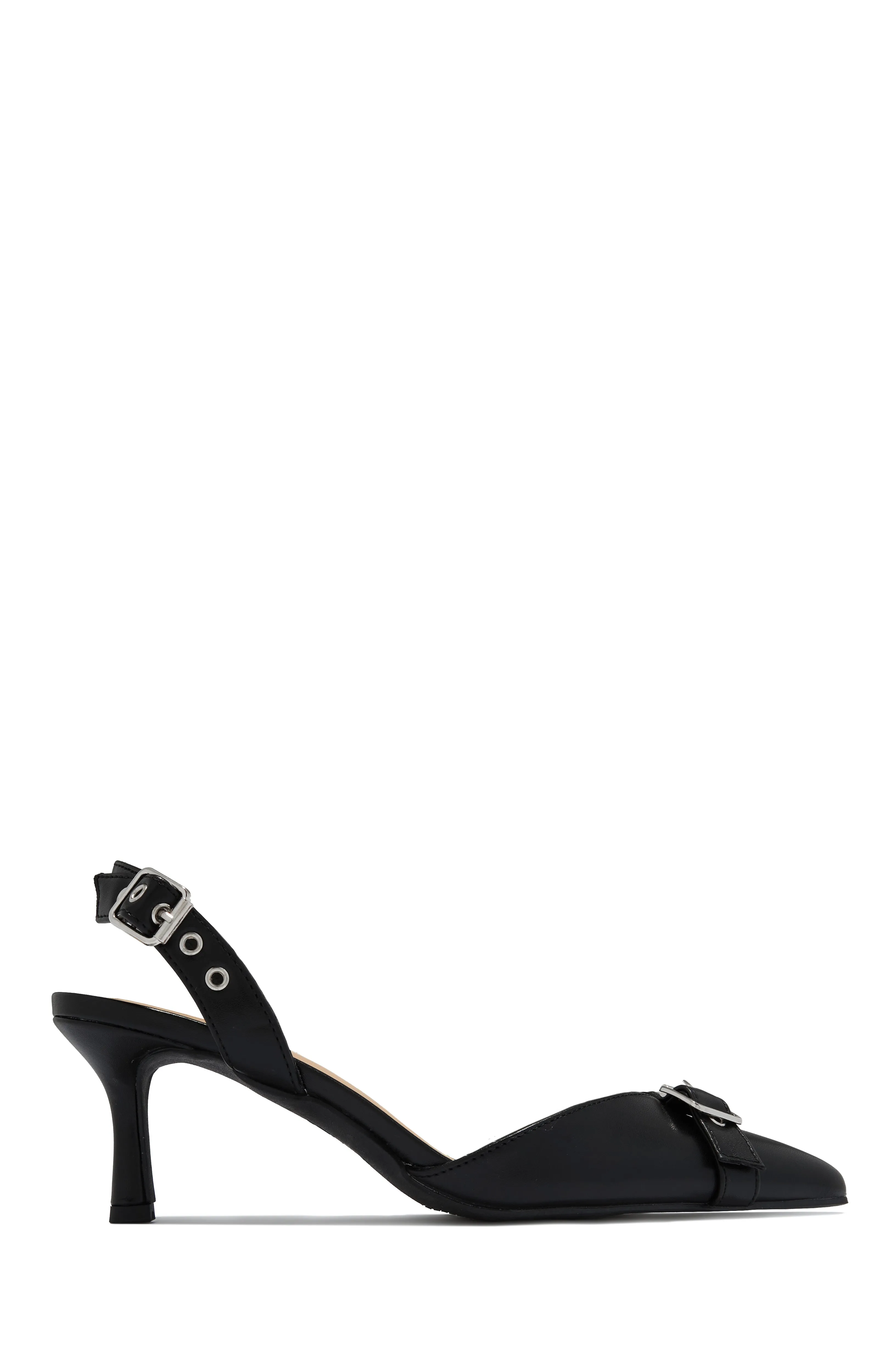 Demi Slingback Mid Heel Pumps - Black