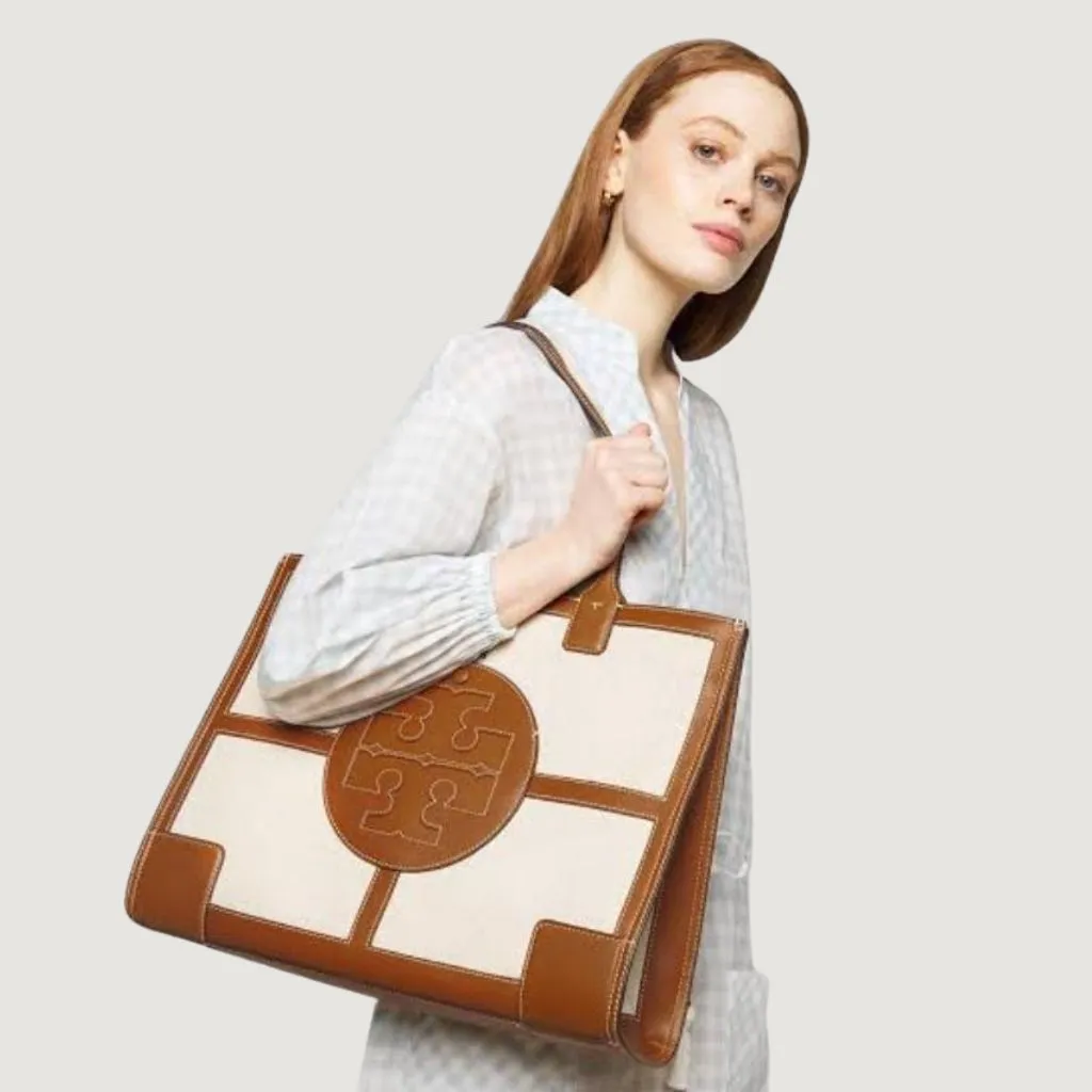 Ella Canvas Quadrant Tote Large Shoulder Handbag For Women