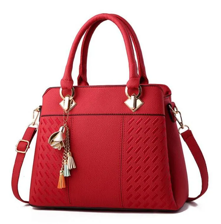 Fashion Women Handbags Tassel PU Leather Totes Top-handle Embroidery Crossbody Shoulder Bag Lady us