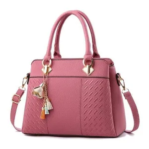Fashion Women Handbags Tassel PU Leather Totes Top-handle Embroidery Crossbody Shoulder Bag Lady us