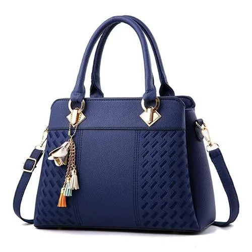 Fashion Women Handbags Tassel PU Leather Totes Top-handle Embroidery Crossbody Shoulder Bag Lady us