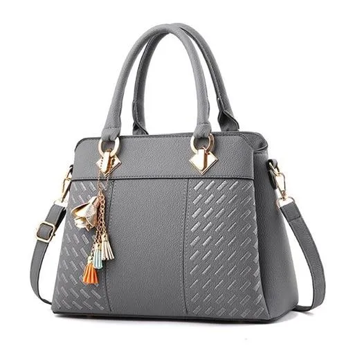 Fashion Women Handbags Tassel PU Leather Totes Top-handle Embroidery Crossbody Shoulder Bag Lady us