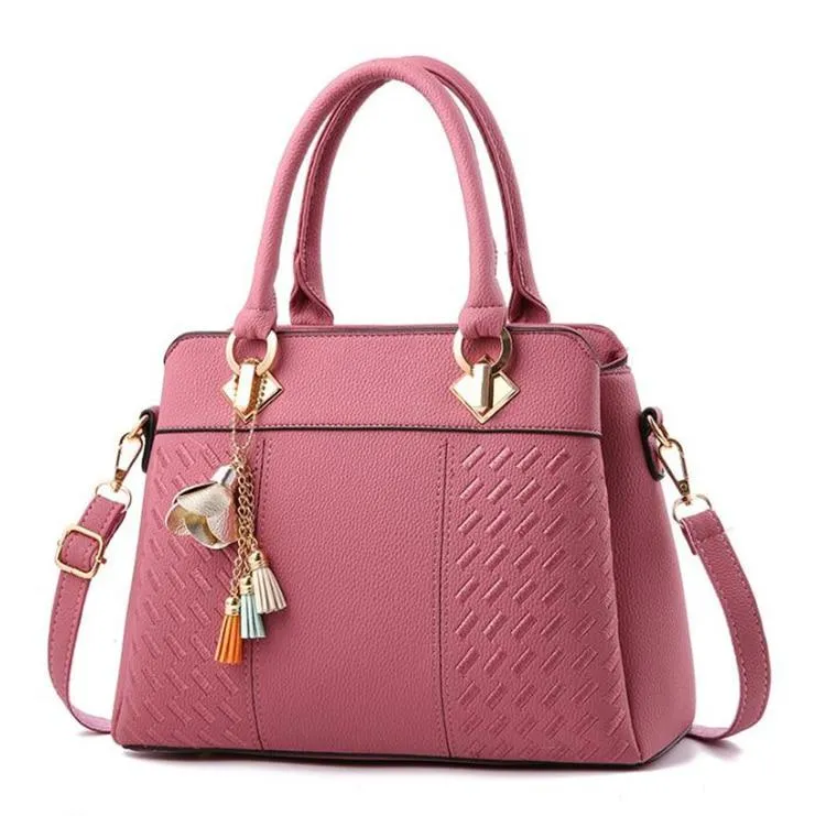 Fashion Women Handbags Tassel PU Leather Totes Top-handle Embroidery Crossbody Shoulder Bag Lady us