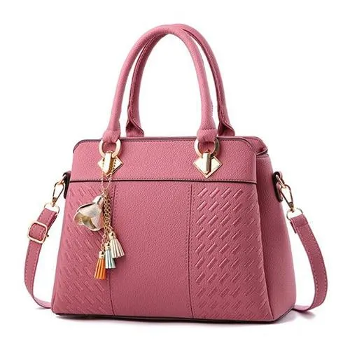 Fashion Women Handbags Tassel PU Leather Totes Top-handle Embroidery Crossbody Shoulder Bag Lady us