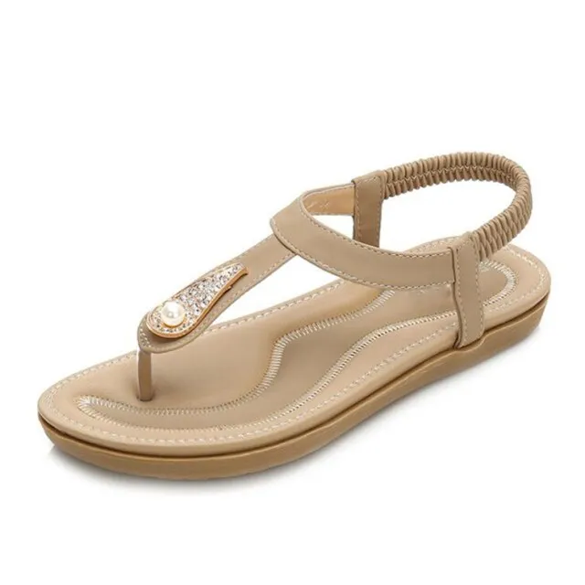 Fegali Women's Flat Sandal Elastic Band