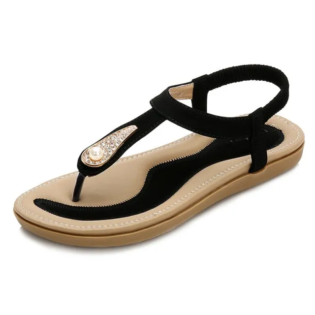 Fegali Women's Flat Sandal Elastic Band