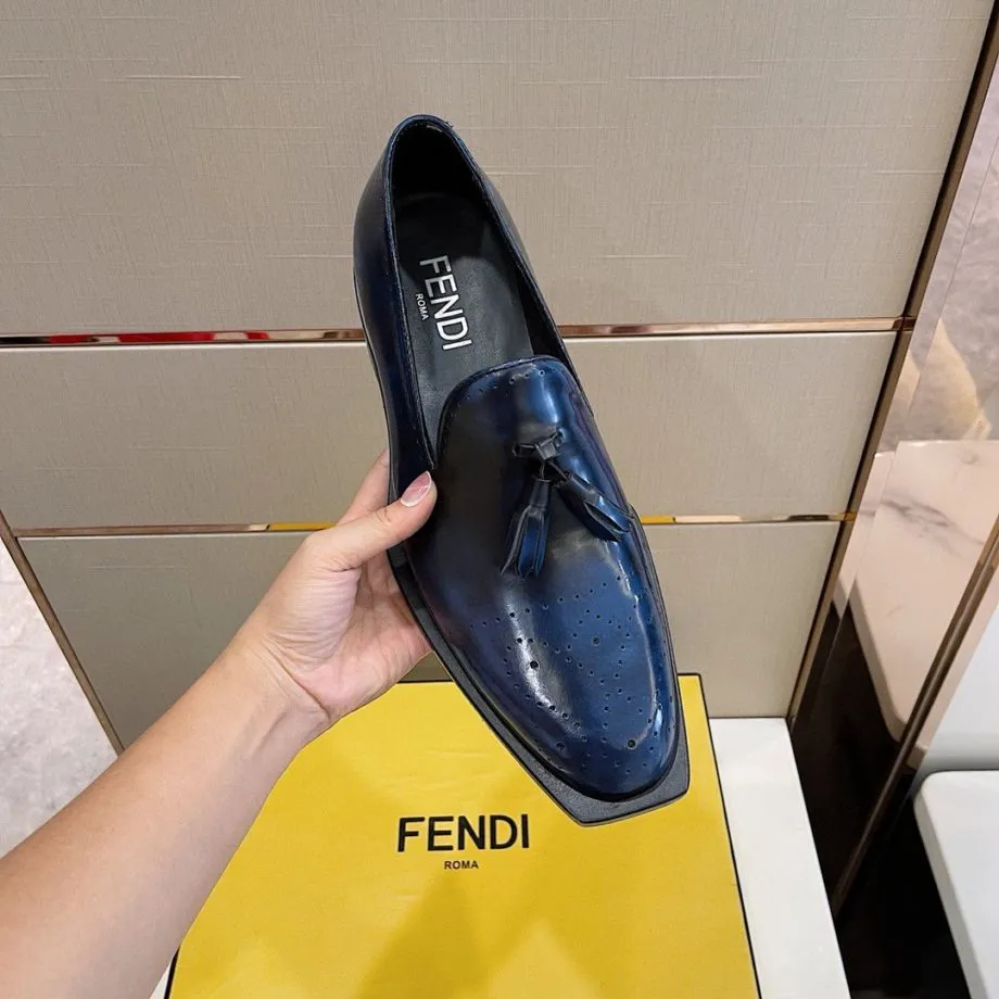 Feni Moccasin Tassels Loafers Blue For Men