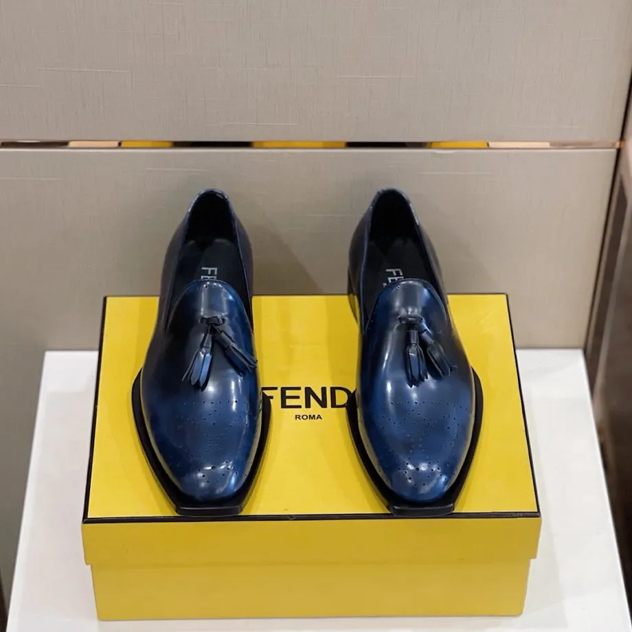 Feni Moccasin Tassels Loafers Blue For Men