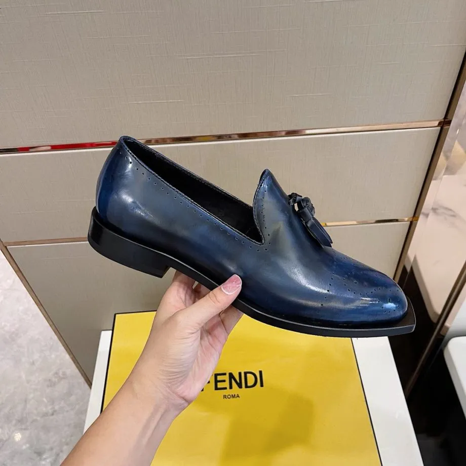 Feni Moccasin Tassels Loafers Blue For Men