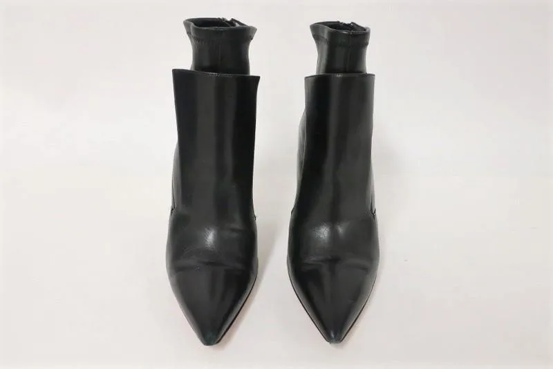 Givenchy Infinity Ankle Boots Black Layered Leather Size 37 Pointed Toe Booties
