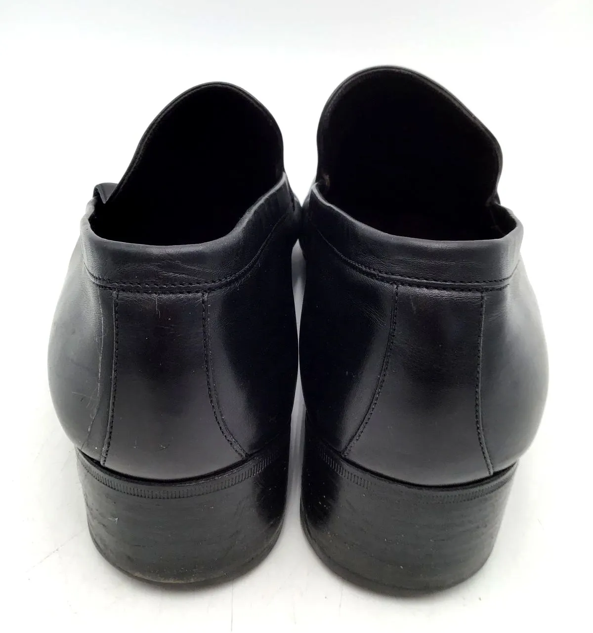 Gucci Men's Black Leather Slip-On Loafers-Size 9D ( COA)