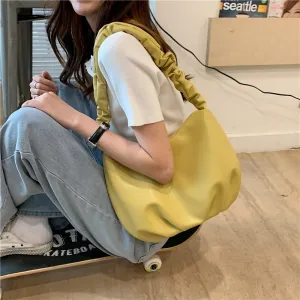 Korean Women handbags Large Capacity Soft PU Leather Totes ladies Hand bag fashion Folds Hobos shoulder bags bolsa feminina