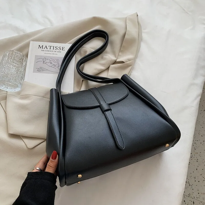 Large Capacity PU Leather Shoulder Bags for Women 2021 New Good Quality Shoulder Bag Fashion Handbags and Purses Simple Totes