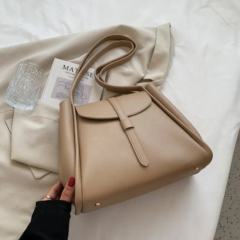Large Capacity PU Leather Shoulder Bags for Women 2021 New Good Quality Shoulder Bag Fashion Handbags and Purses Simple Totes
