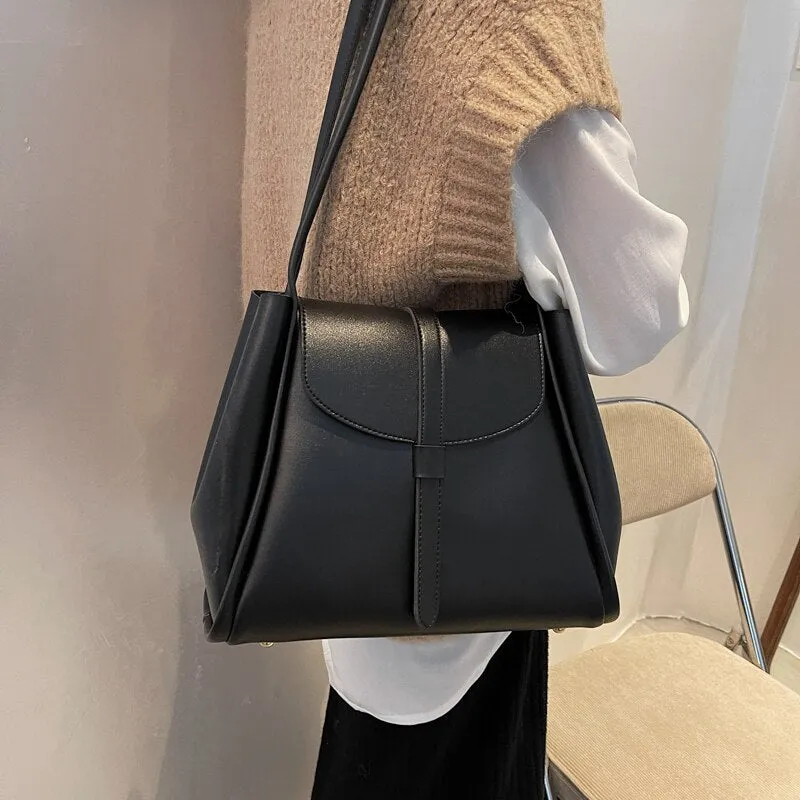 Large Capacity PU Leather Shoulder Bags for Women 2021 New Good Quality Shoulder Bag Fashion Handbags and Purses Simple Totes