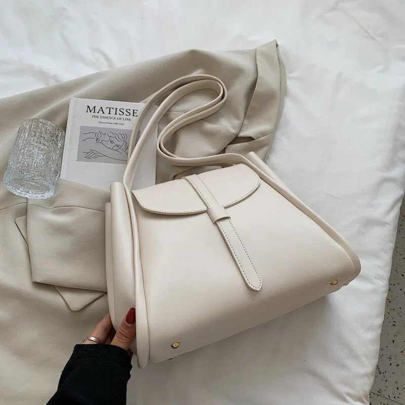 Large Capacity PU Leather Shoulder Bags for Women 2021 New Good Quality Shoulder Bag Fashion Handbags and Purses Simple Totes