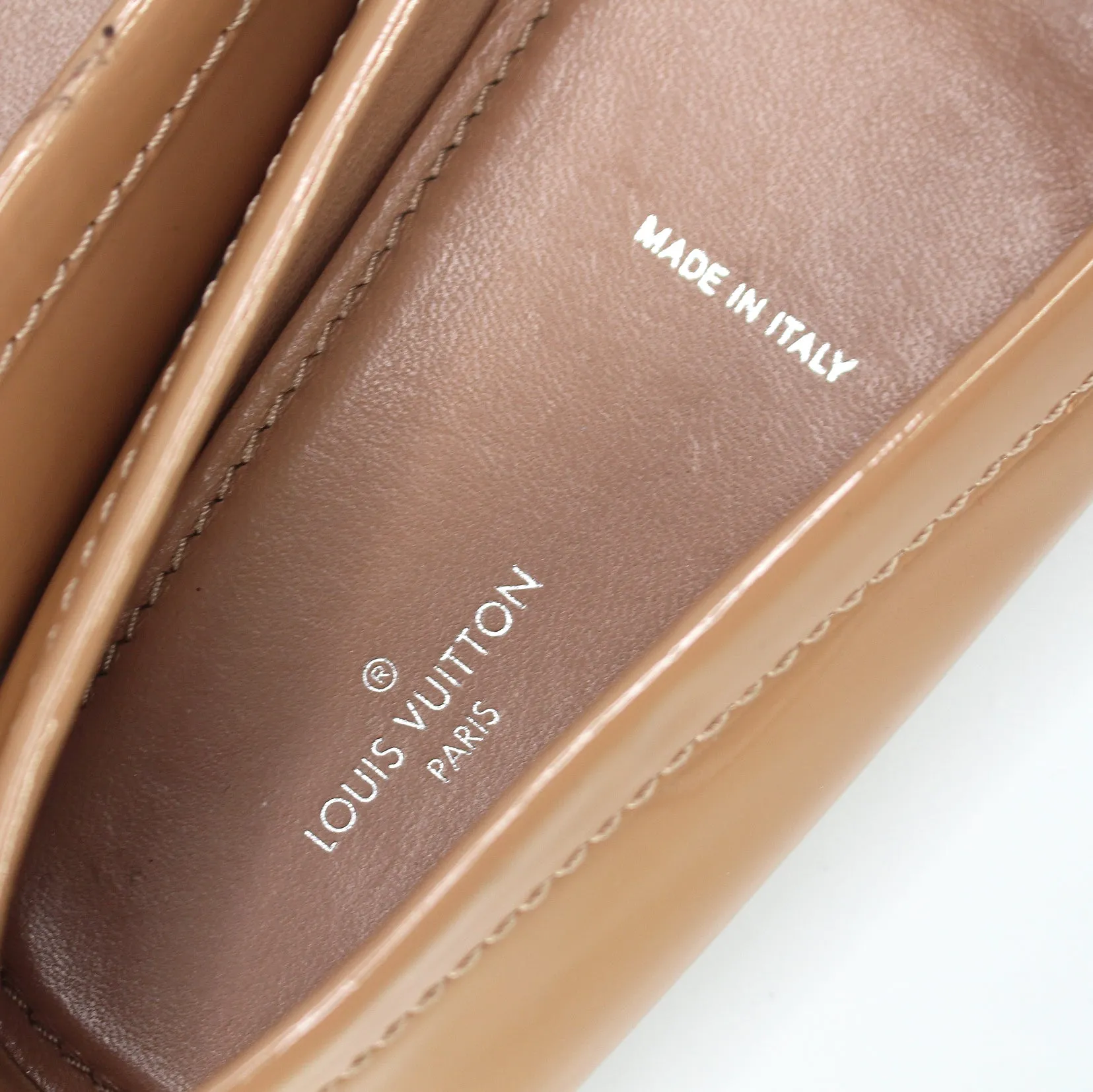 Louis Vuitton Patent Logo Loafers