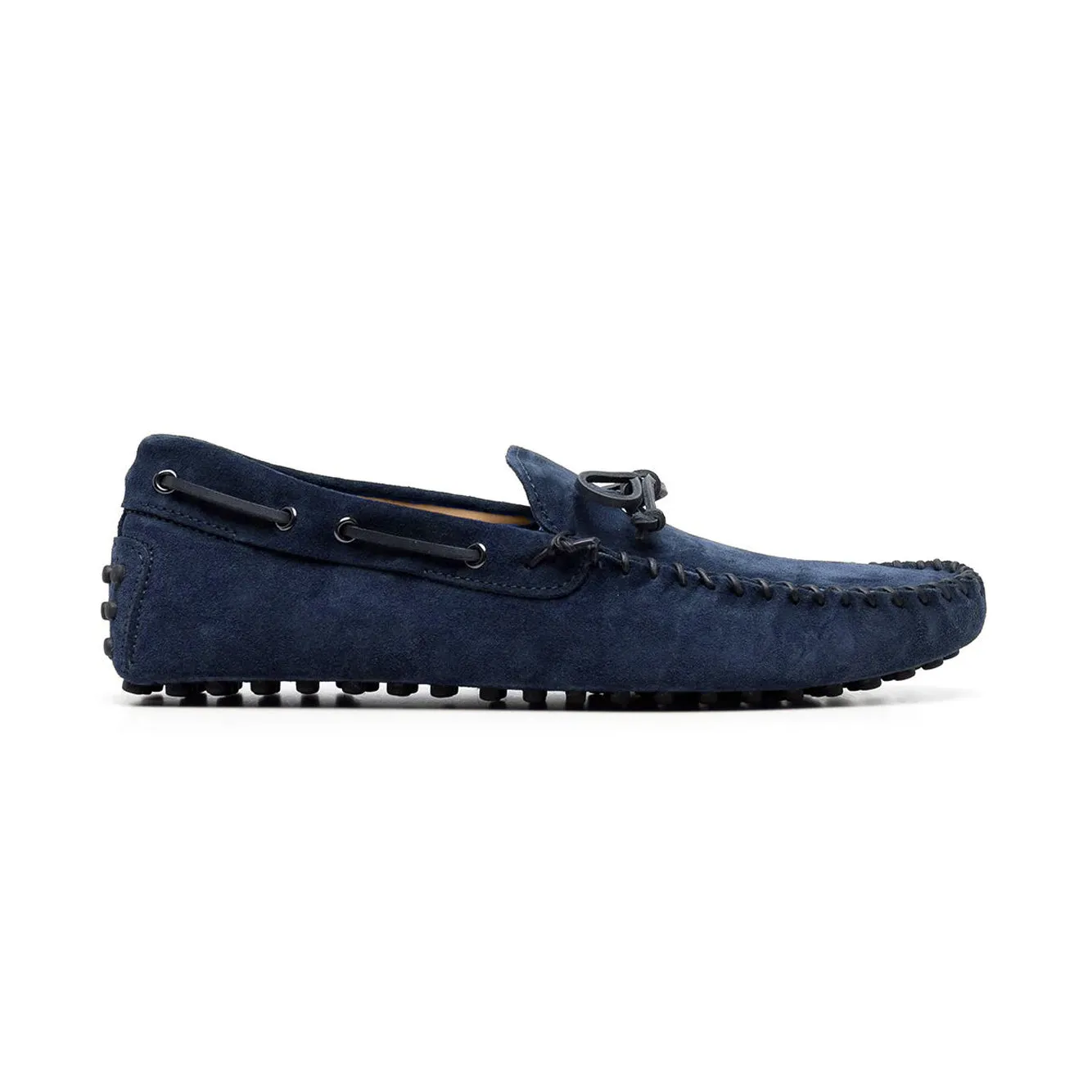 Navy Blue Suede Alcalde Driving Loafers