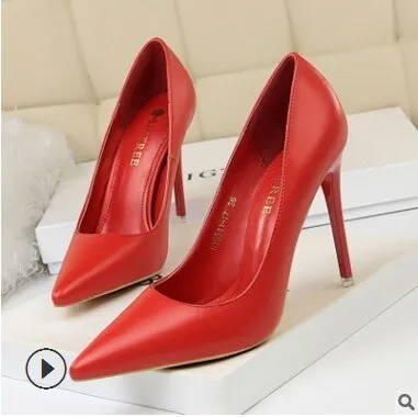 Patent Leather Thin Heels Office New Arrival Pumps Fashion High Heels Women's