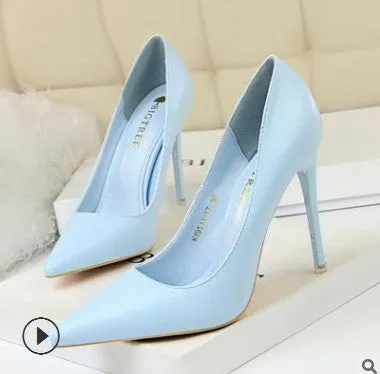 Patent Leather Thin Heels Office New Arrival Pumps Fashion High Heels Women's