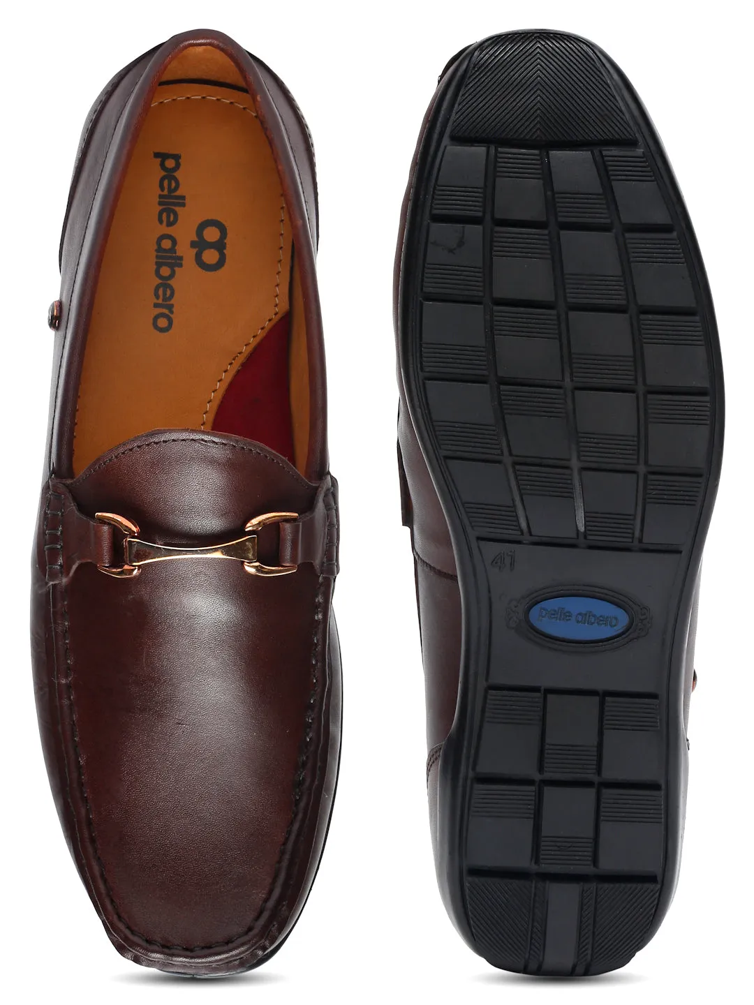 Pelle Albero Brown Loafers for Men