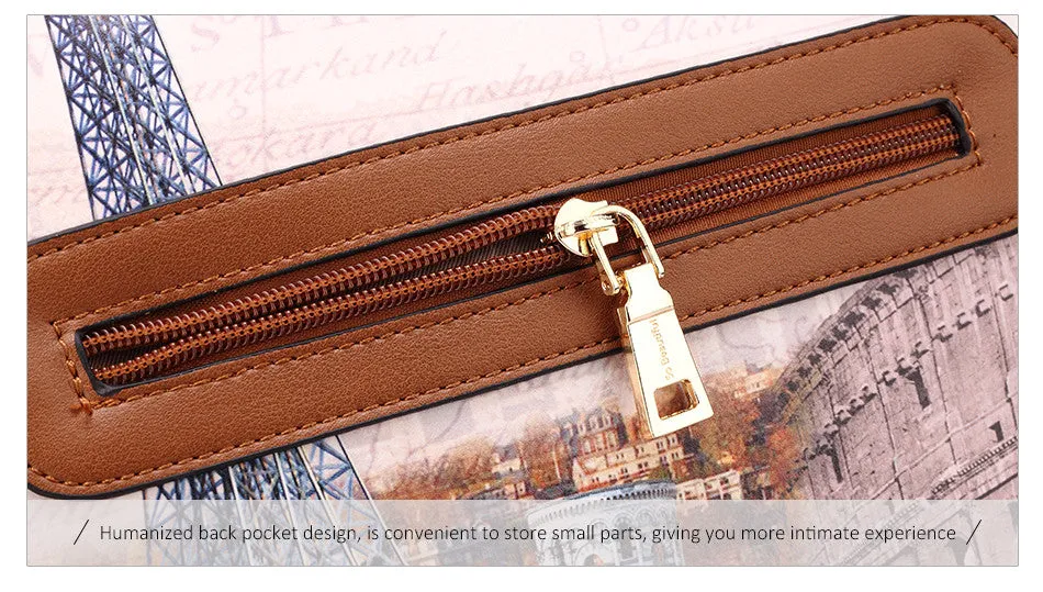 PU Leather 3PC Printed Handbags