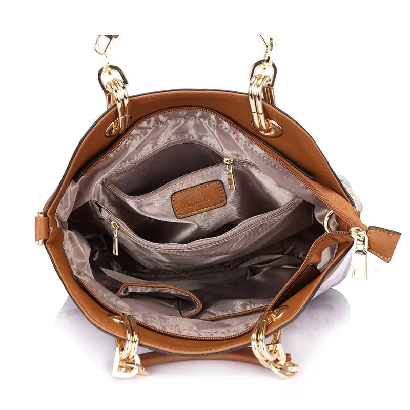 PU Leather 3PC Printed Handbags