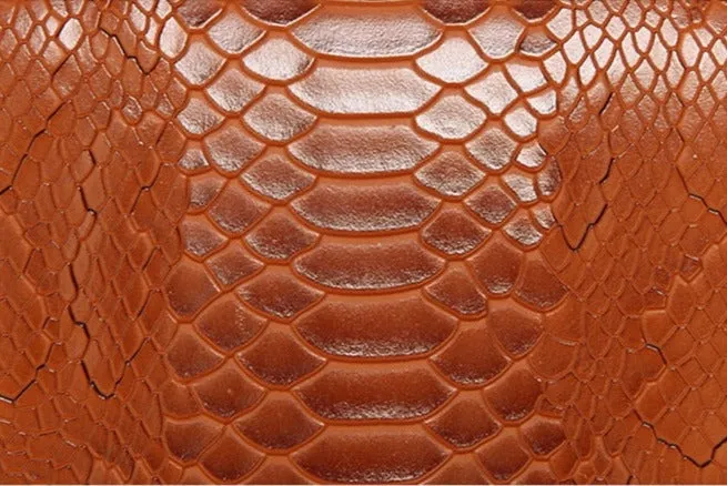 PU Serpentine Pattern Large Messenger Handbag