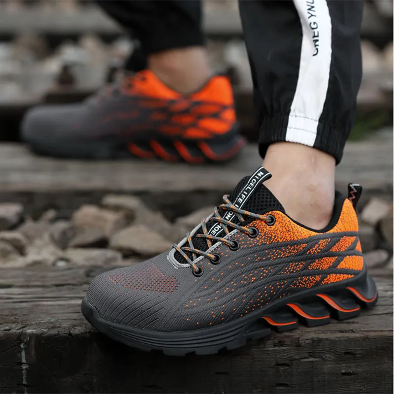 Safety Work Shoes for Men Steel Toe Shoes Lightweight Breathable Working for Worker Protective Sneakers
