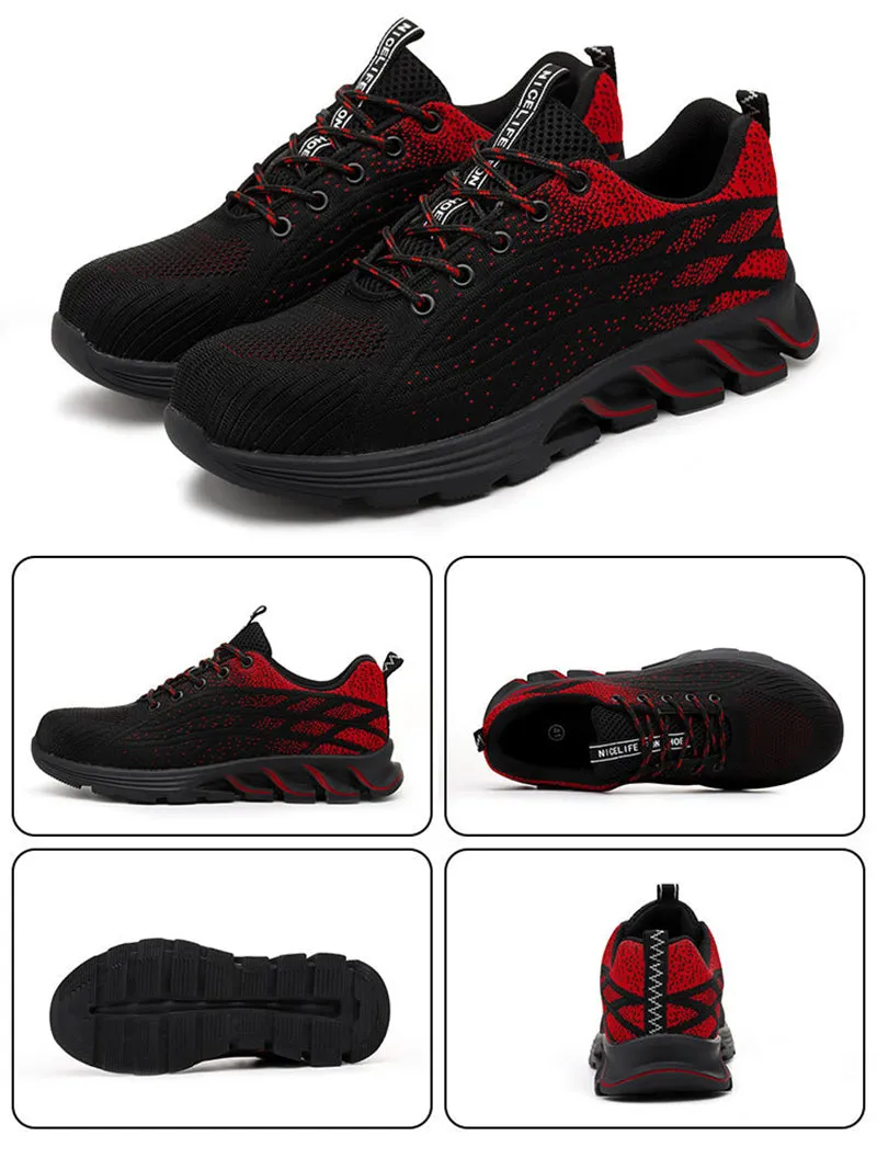 Safety Work Shoes for Men Steel Toe Shoes Lightweight Breathable Working for Worker Protective Sneakers