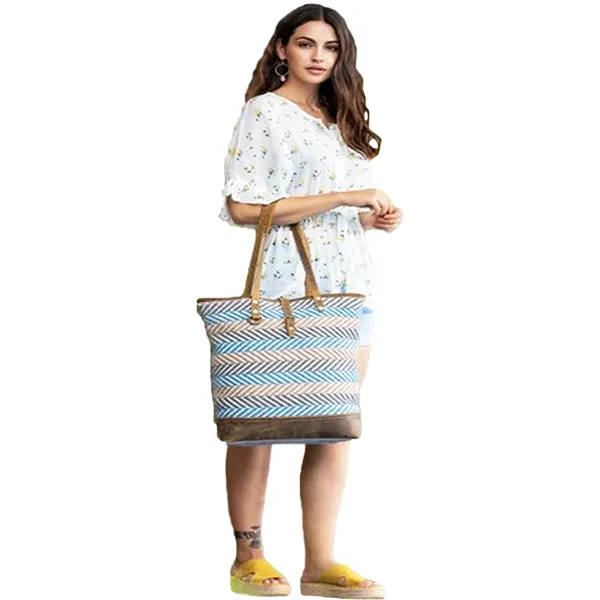 Serene Tote Bag, Medium, Blue