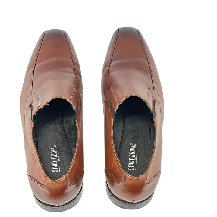 Stacy Adams Brown Almond Toe Slip-On Loafers Size 11W