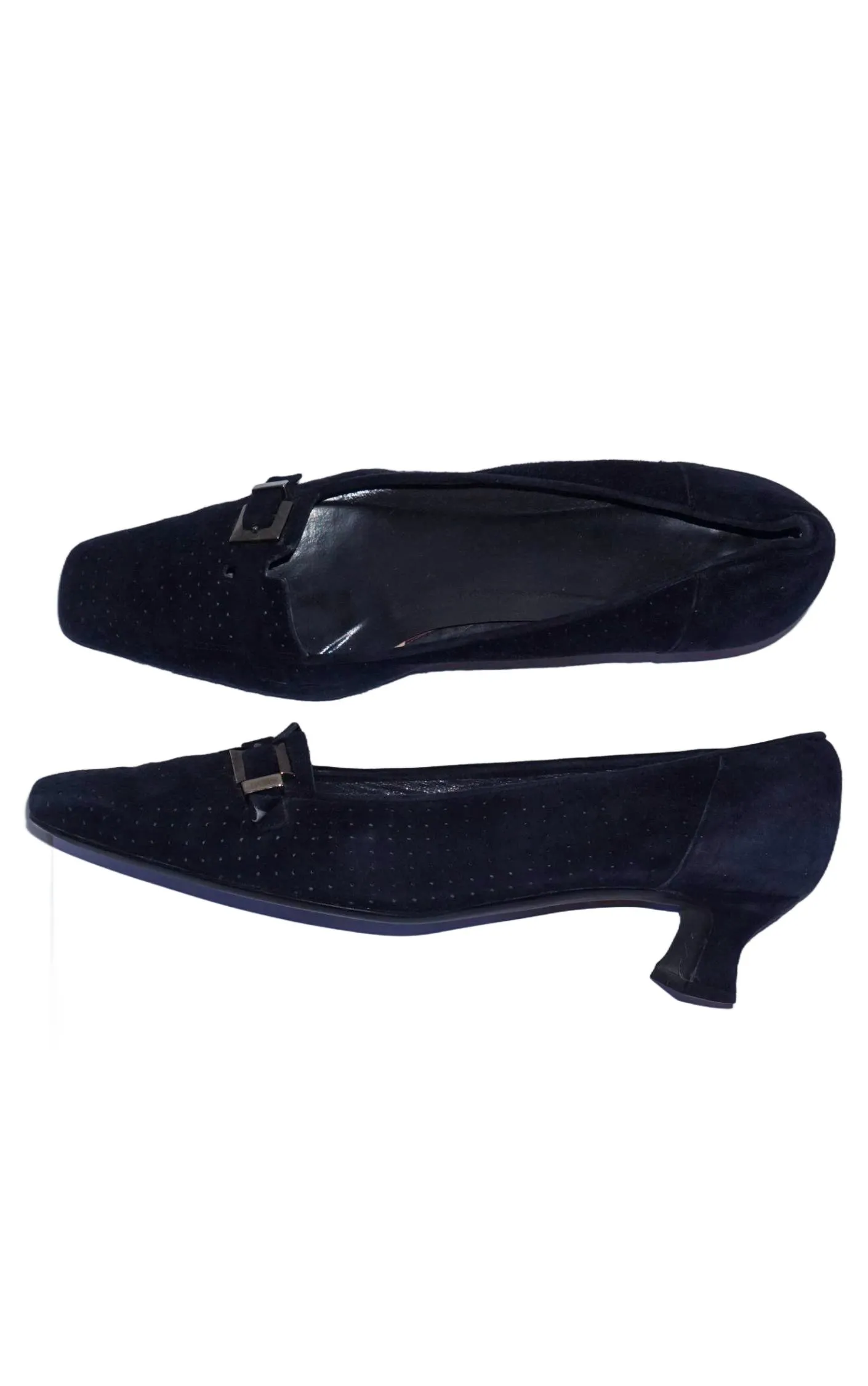 STUART WEITZMAN Navy Suede Kitten Heel Shoes