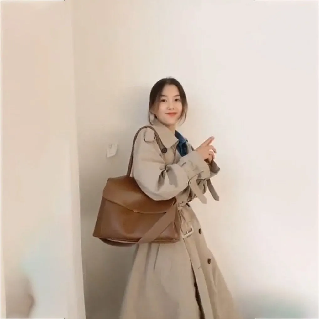 Tote Women Bag Designer Shoulder Bag Female Underarm Crossbody Bag Handbag Retro Fashion PU Leather 2021 All-match High Capacity